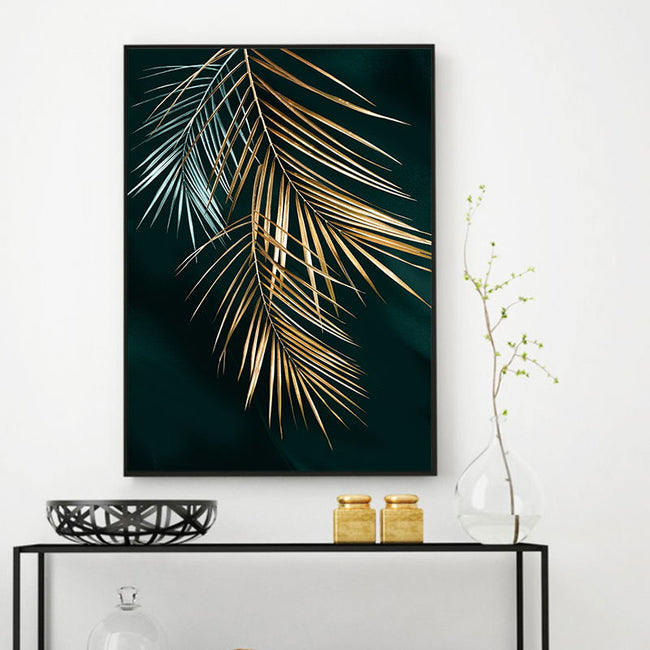 Abstract Golden Plant Leaves Wall Posters - Centennial
