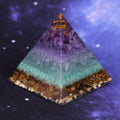 Healing Crystal Gold Wire Orgone Pyramid - Centennial