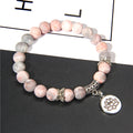 Handmade Natural Stone Lotus Buddha Beads Bracelet - Centennial