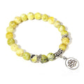 Handmade Natural Stone Lotus Buddha Beads Bracelet - Centennial