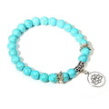 Handmade Natural Stone Lotus Buddha Beads Bracelet - Centennial