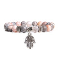 Handmade Natural Stone Lotus Buddha Beads Bracelet - Centennial