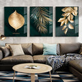 Abstract Golden Plant Leaves Wall Posters - Centennial 