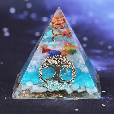 7 Chakra Crystal Orgone Pyramid - Centennial 