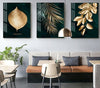 Abstract Golden Plant Leaves Wall Posters - Centennial 