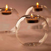Europe style round hollow glass candle holder