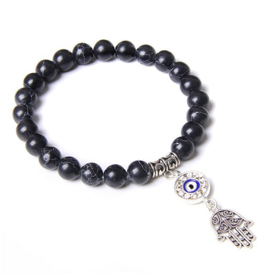 Handmade Natural Stone Lotus Buddha Beads Bracelet - Centennial 