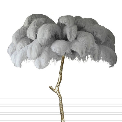 Nordic Ostrich Feather LED Floor Lamp - Centennial 